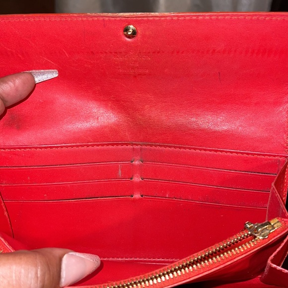 🔥🌝 ❌❌SOLD❌❌VINTAGE EUC LOUIS VUITTON VERNIS SARAH CORAL WALLET - Picture 7 of 12